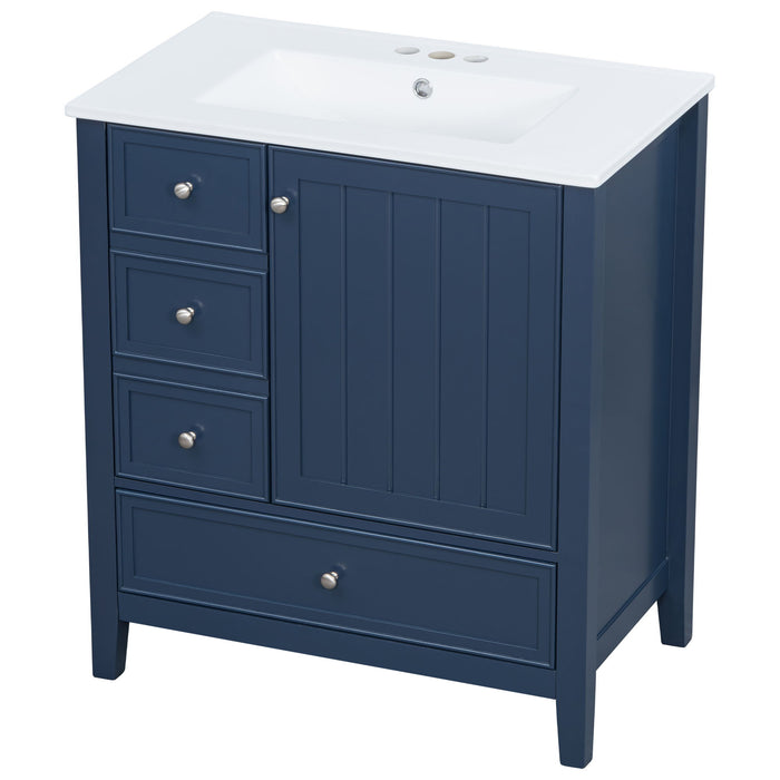 Modern Bathroom Vanity With Sink, 1 Cabinet & 3 Drawers Hearth and Haven