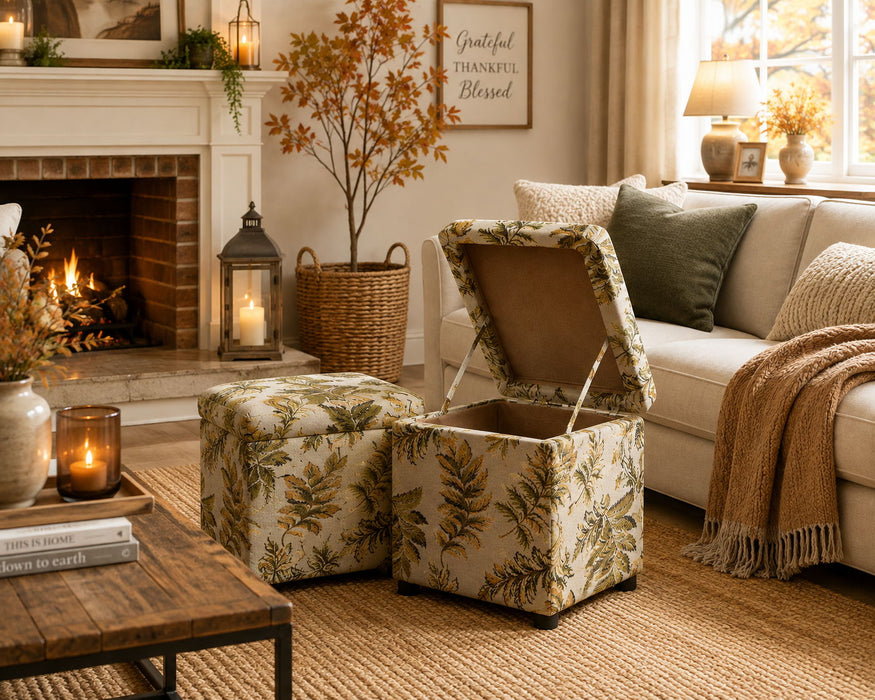 Jacob - Stylish Storage Cube Ottoman Jennifer Taylor Home