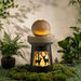 Outdoor Garden Lantern With Warm LED Light Deer Silhouette Decorative Landscape Light For Patio - White / Gray Daily Nest