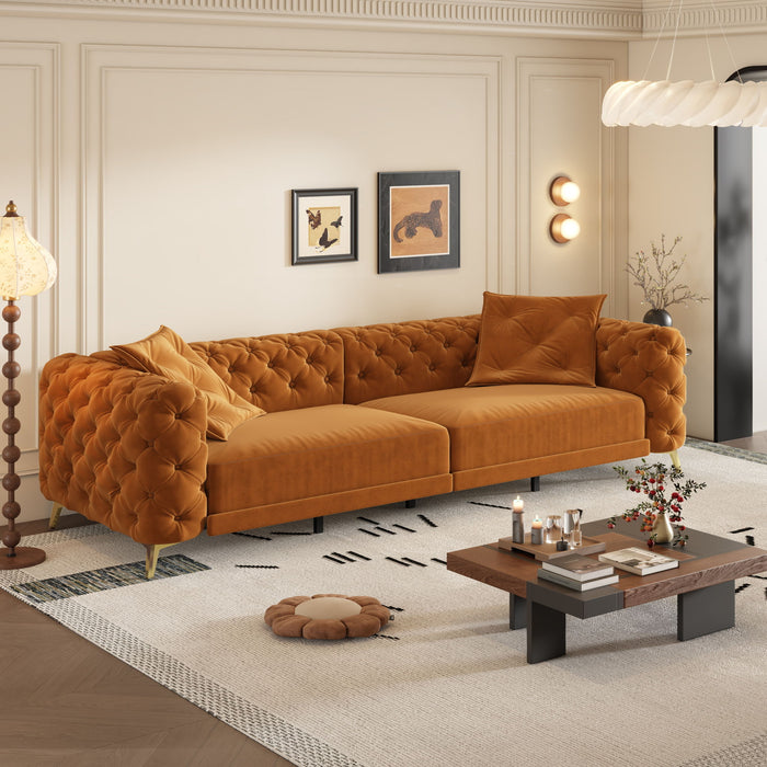 3 In 1 Convertible Sleeper, Deep Seat Pull Out Sofa Bed, Button Tufted Home Essentials