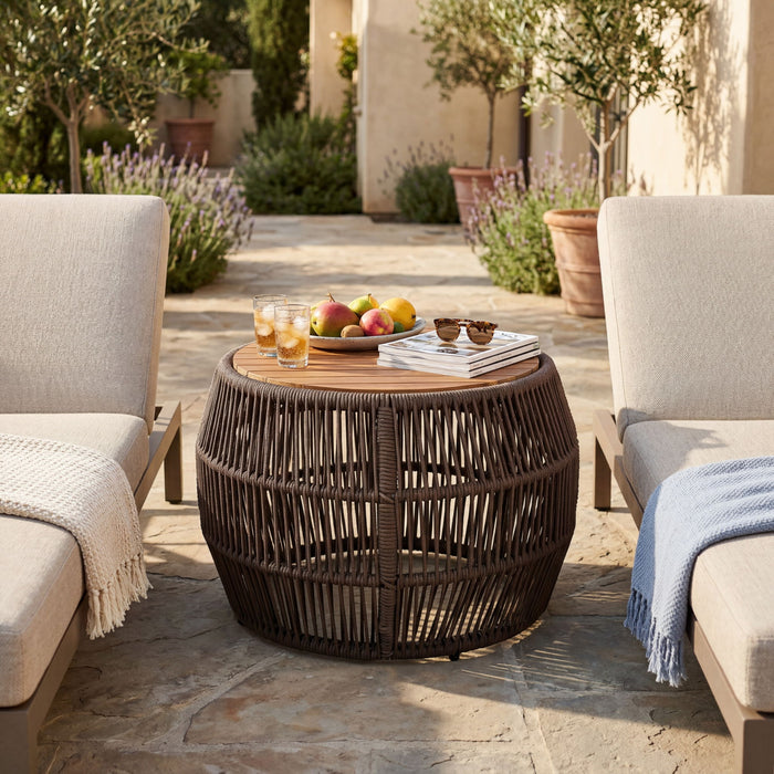 Round Side Table With Rope Frame Noble House