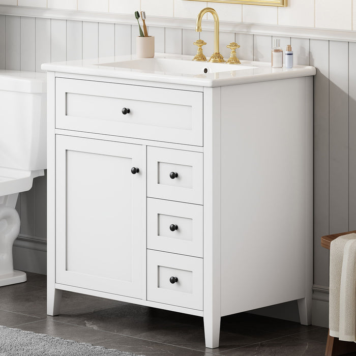 Bathroom Vanity With Sink, 3 Drawers And Adjustable Shelf Hearth and Haven