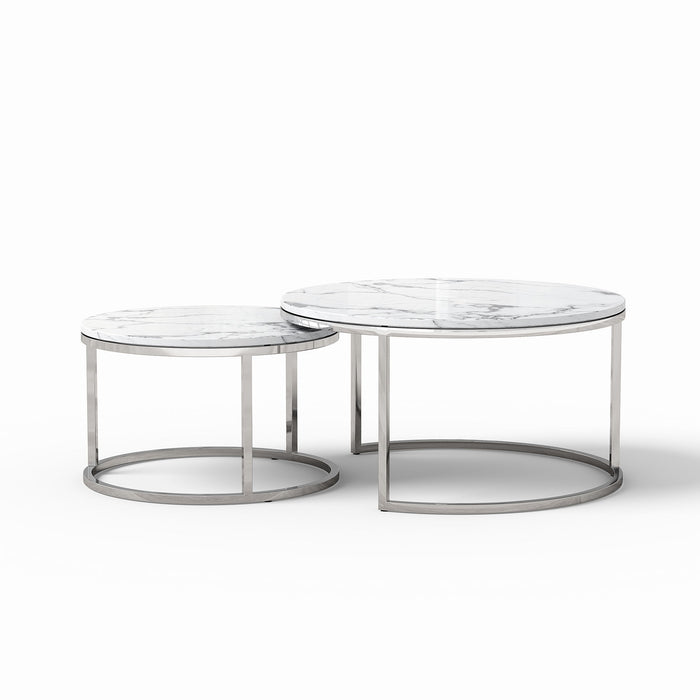 2 Piece Nesting Coffee Table Set For Living Room Home Essentials