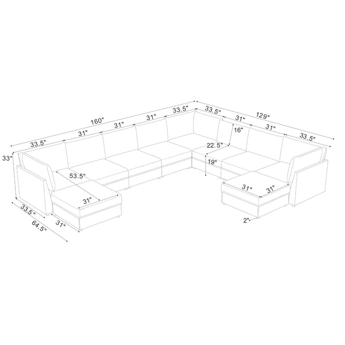 Modular Sectional With Custom Configuration Home Essentials