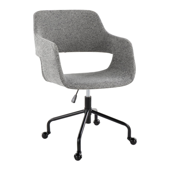 Margarite Contemporary Adjustable Office Chair In Black Metal And Gray Fabric By Lumisource