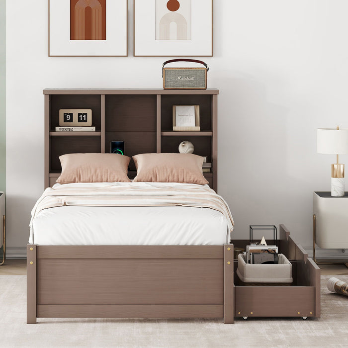 Bed Frame With Built In USB Port And 2 Drawers Home Essentials