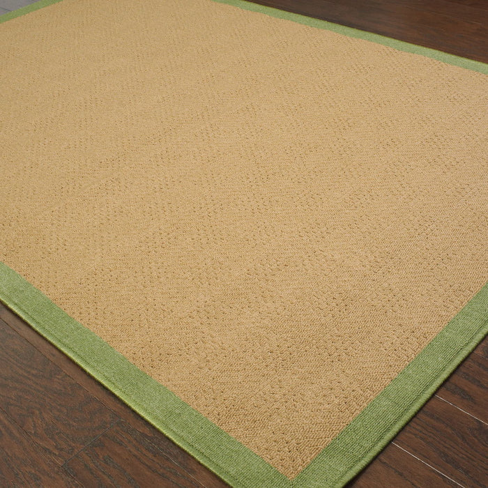 9' X 13' Stain Resistant Outdoor / Indoor Area Rug - Beige