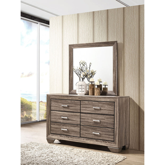 Holmgren - 6 Drawer Dresser With Mirror - Taupe Furniture Max