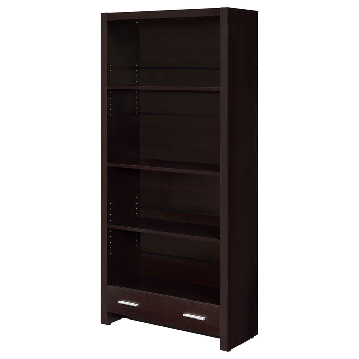 Maureen - 5 Shelf Bookcase With Drawer - Cappuccino Furniture Max