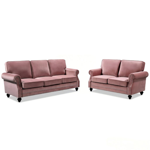 3 Seater Sofa With Nailhead Trim And Turned Legs For Living Room US Pride