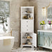 Tall Storage Cabinet With 3 Drawers And Adjustable Shelves For Bathroom Hearth and Haven