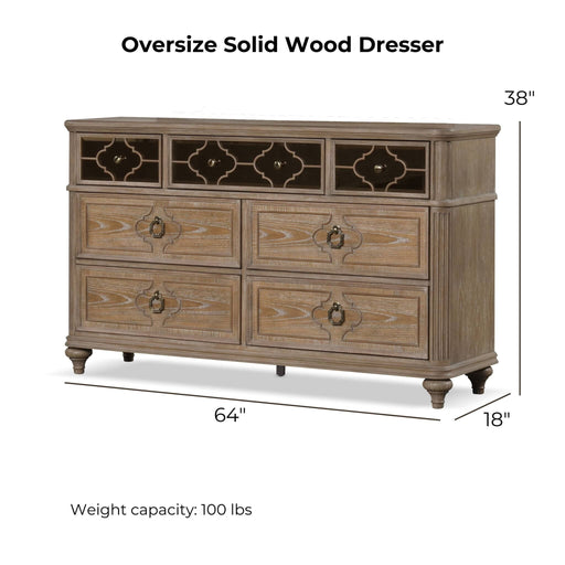 1 Piece Dresser, Dovetail Drawers, Bedroom Furniture - Oak / Rustic Home Essentials