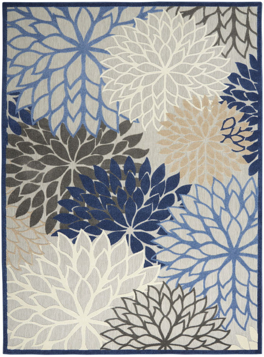 12' X 15' Floral Power Loom Area Rug - Blue