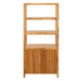 Tall Storage Bookcase Cabinet With 2 Open Shelves & Double Doors, Freestanding Shelving Unit - Natural Noble House