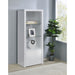 Lance - 3 Shelf Media Tower With Shelves And Hidden Cabinet - Gloss White Furniture Max
