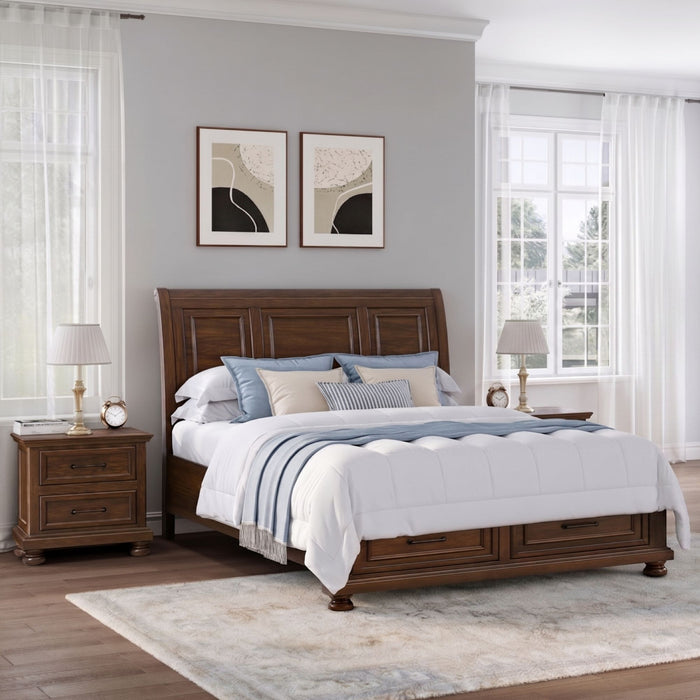 2 Drawer Nightstand With USB Charging Station Emerald Home