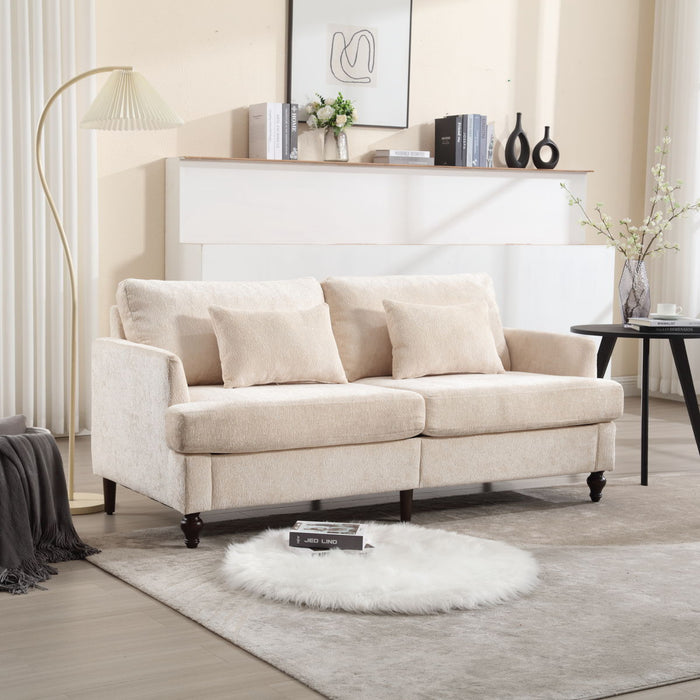Coolmore Modern Chenille Fabric Loveseat, 2 - Seat Upholstered Loveseat Sofa Modern Couch - Beige