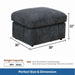 Oversized Ottoman Footrest Extra Seat Living Room - Dark Gray Home Essentials