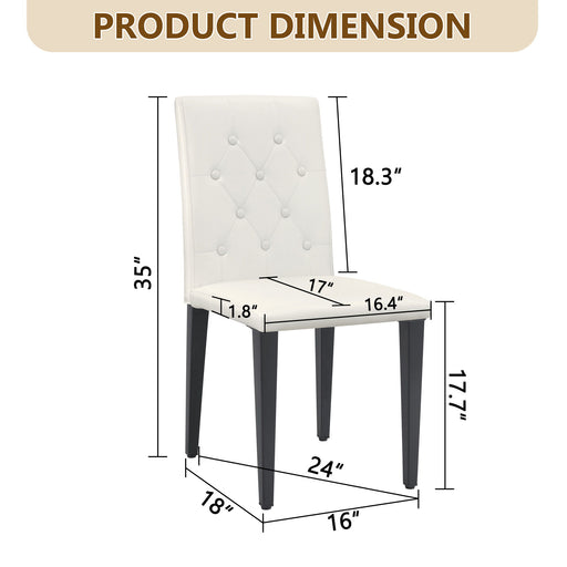 Dining Chairs With Ergonomic Buckle Backrest For Family Dining Rooms Home Essentials