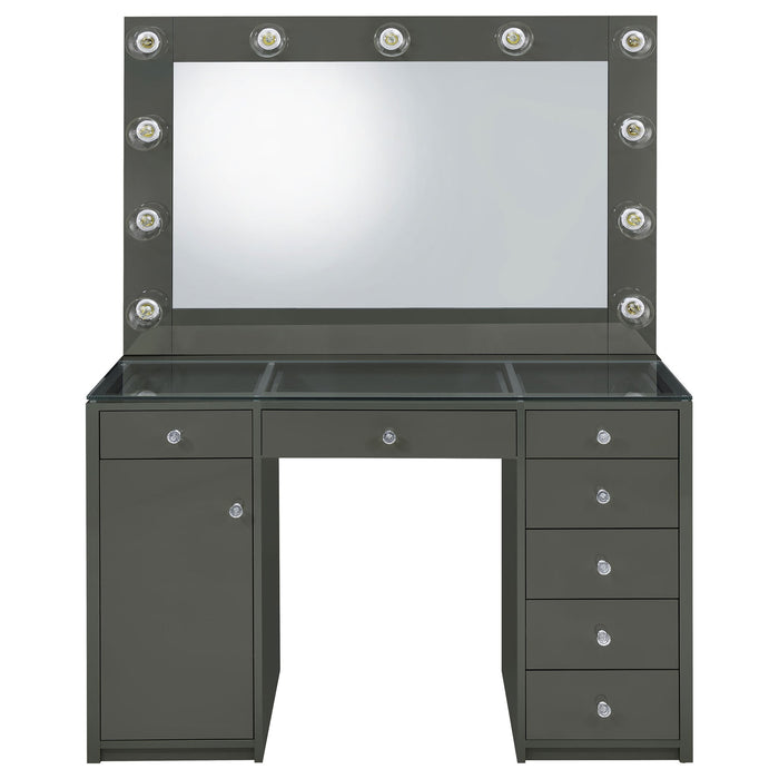 Fern - 7 Drawer Vanity Set With Mirror And Globe Lights Furniture Max