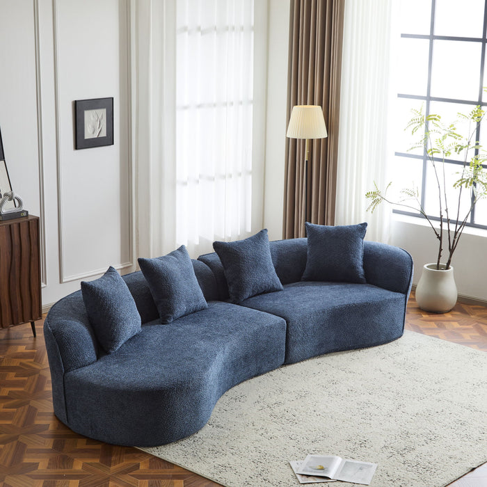 Elegant Curved Sectional Sofa With Full Foam Comfort Noble House