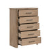 Anika - 5 Drawer Chest - Natural / Brown New Classic
