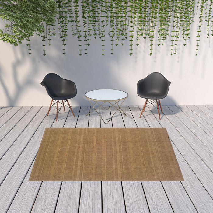 6' X 9' Stain Resistant Indoor / Outdoor Area Rug - Tan