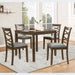 5 Piece Dining Table Set & 4 Chairs - Walnut Home Essentials