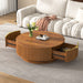 Farmhouse Round Coffee Table With Storage Drawer Hearth and Haven