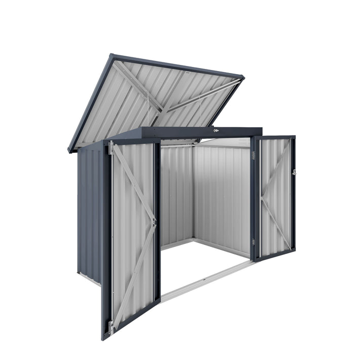 Outdoor Trash Can Storage Shed For 2 Bins Garbage - Gray Daily Nest