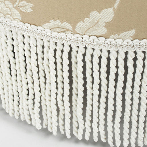 Yolanda - Floral Round Upholstered Accent Ottoman - Beige Jennifer Taylor Home