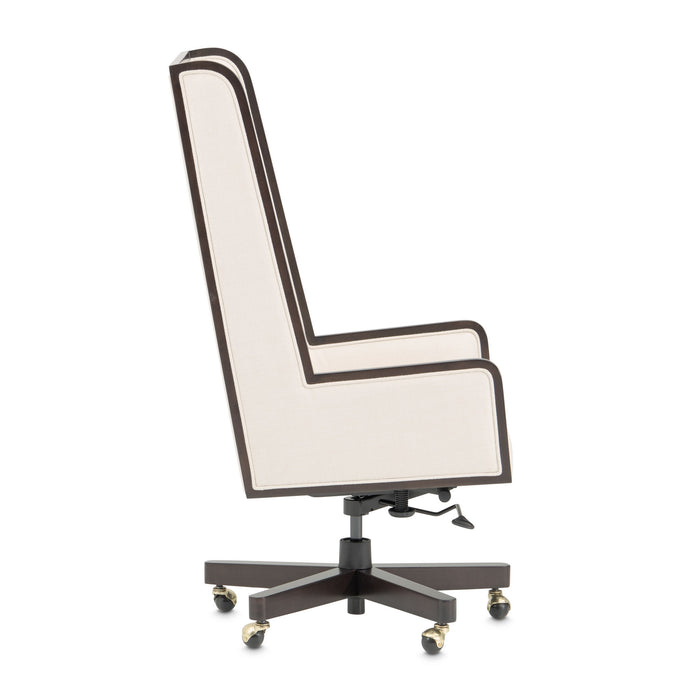 Belmont Place - Swivel Desk Chair - Espresso / Cream Michael Amini