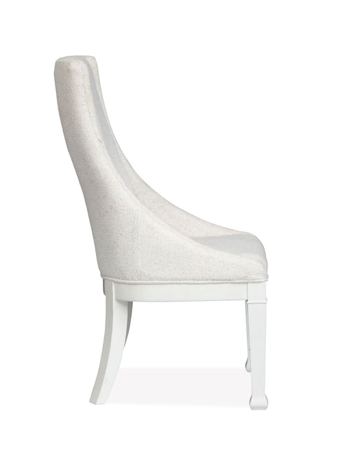 Kingston - Upholstered Host Chair (Set of 2) - Whisper White And Cerused Nutmeg Magnussen Furniture