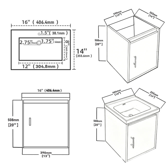 Floating Bathroom Vanity Combo, Wall Mounted Cabinet With Sink & Soft Close Doors For Small Bathrooms Home Essentials