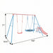 Xns107 - 2 Swing Set With Slide For Outdoor - Blue / Pink Daily Nest