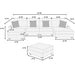 6 Piece Modular U Sectional Sofa Set With USB Cup Holder, Low Leg - Black Home Essentials