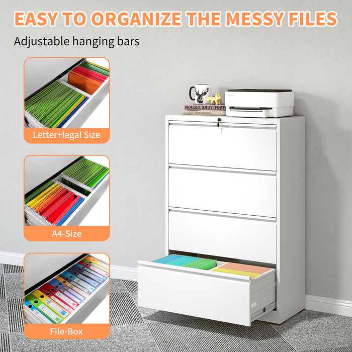 Lateral File Cabinet, Locking Heavy Duty, Anti-Tip Safety Interlock, Vertical Storage For Letter/Legal/A4 Files Home Essentials