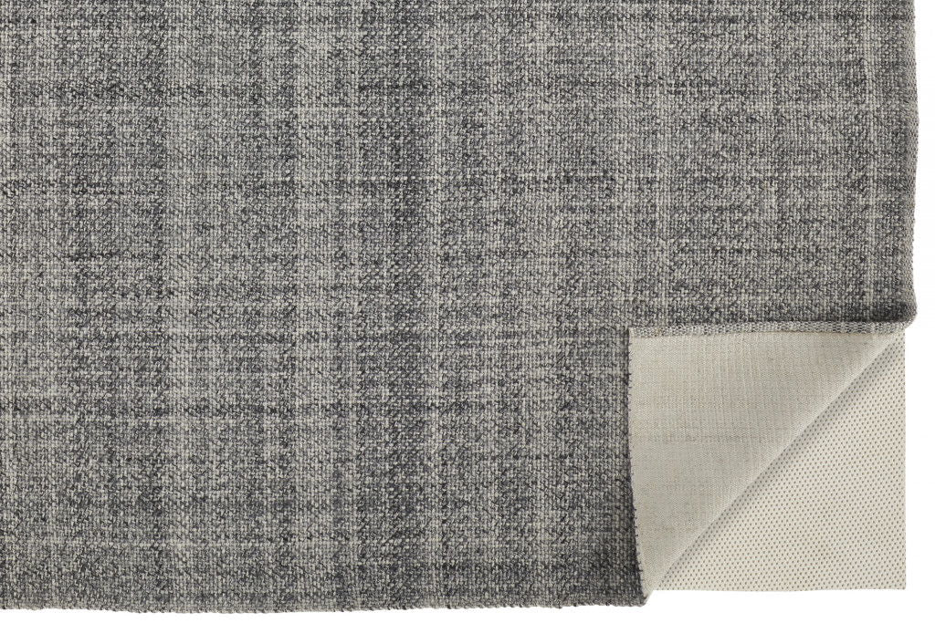Wool Hand Woven Area Rug - Gray And Ivory - 12' X 15'