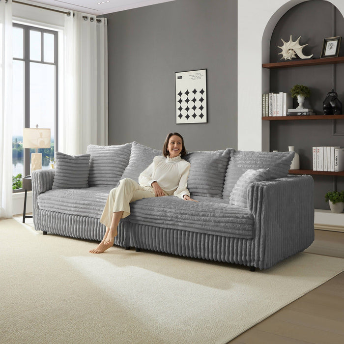 Modern Comfy Upholstered 4 Seat Sofa Cloud Couch,Deep Seat With Soft Pillows