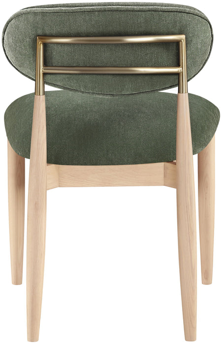 Riccio - Fabric Dining Side Chair (Set of 2) - Natural Frame Meridian Furniture
