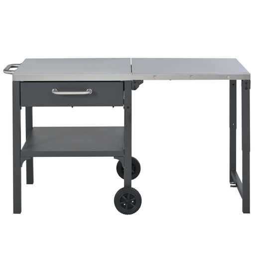 Foldable Outdoor Kitchen Cart With Storage For Patio Hearth and Haven