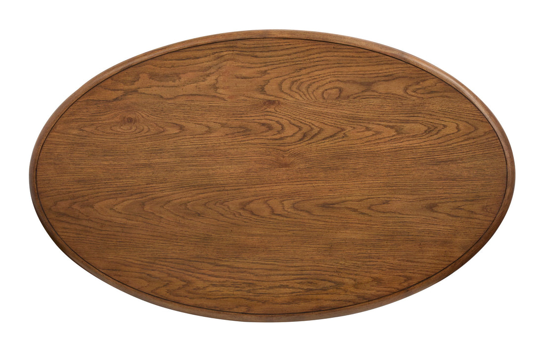 Tanner - Oval Cocktail Table With Casters - Tawny Brown Magnussen Furniture