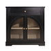 Sideboard Cabinet With 1 Drawer And 2 Arched Doors With Adjustable Shelves For Entryway - Black Home Essentials
