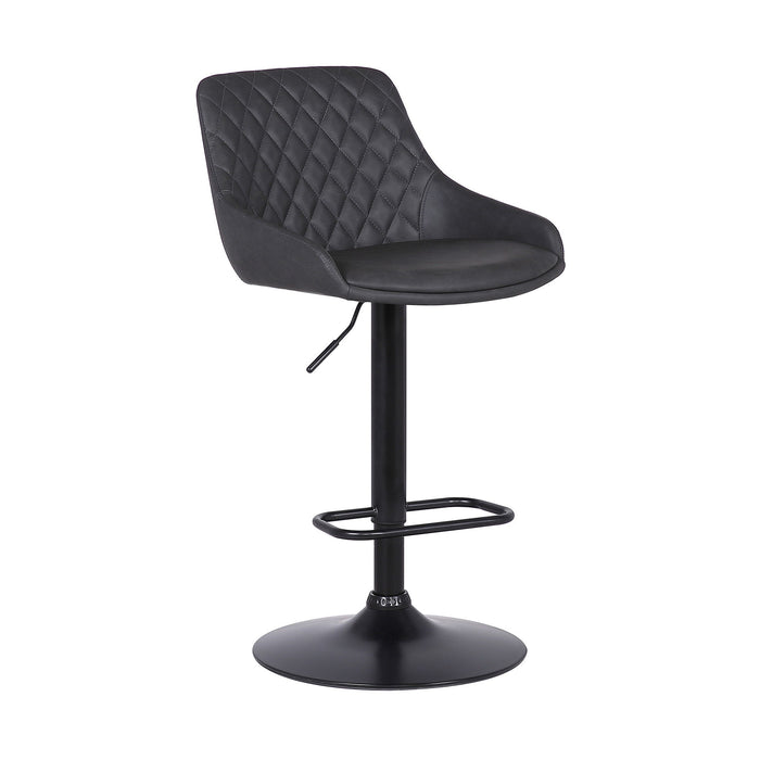 43.5" Swivel Low Back Adjustable Height Bar Chair - Gray / Black