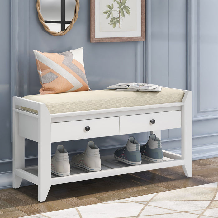 Multipurpose Entryway Shoe Rack With Cushioned Seat And Drawers Hearth and Haven
