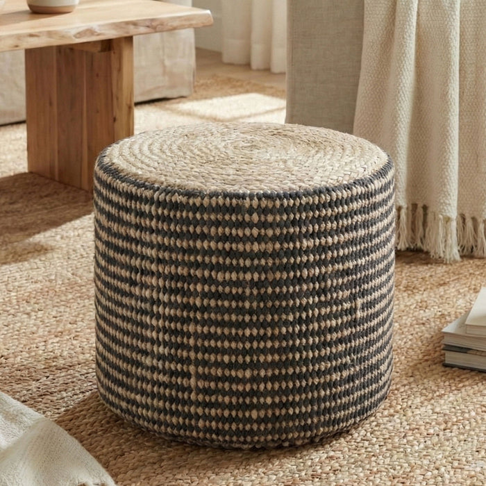 Larissa - Handcrafted Round Braided Pouf Simpli-Home