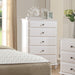 1 Piece Chest 5 Drawers Knob Handles Bedroom Furniture - White Home Essentials