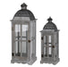 Wooden Candle Lantern Decorative, Hurricane Lantern Holder Decor For Indoor Outdoor, Home Garden Wedding - Gray Daily Nest