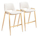 Desi - Counter Stool With Gold Legs (Set of 2) Zuo Modern