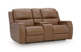 5Z-Syran - Power Reclining Loveseat With Console / Adjustable Headrest - Caramel Signature Design by Ashley®